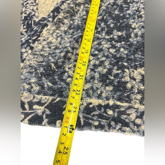 Anthropologie Maple Yellow Blue Stripe Open Front Linen Cardigan Sweater S - Picture 7 of 8